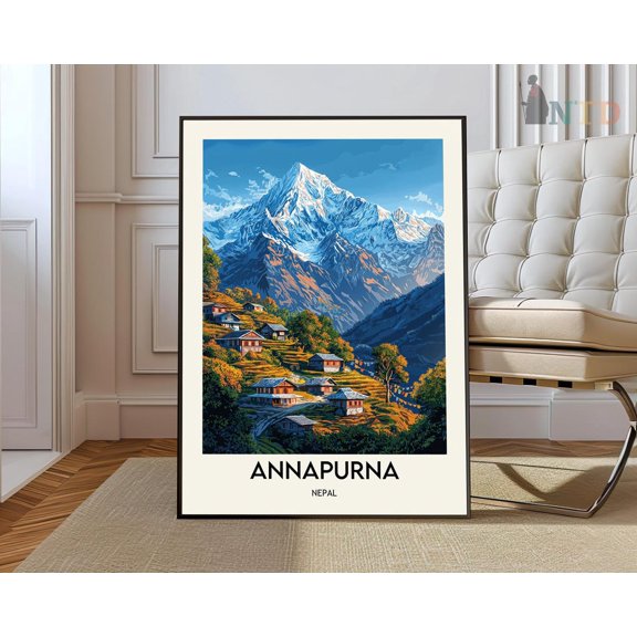 Annapurna Himalayas Poster, Unframed Paper Poster 8x10in