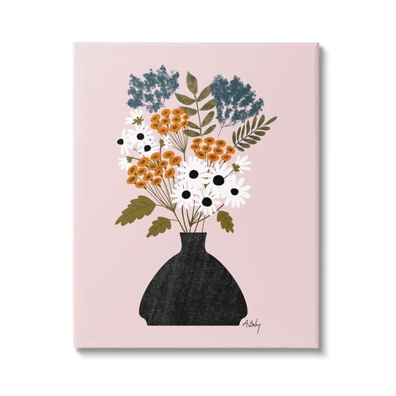 Anne Bailey Art Bold Mixed Flowers Bohemian Spring Vintage Pot 30 in x 40 in Painting Canvas Art Print, by Stupell Home Décor
