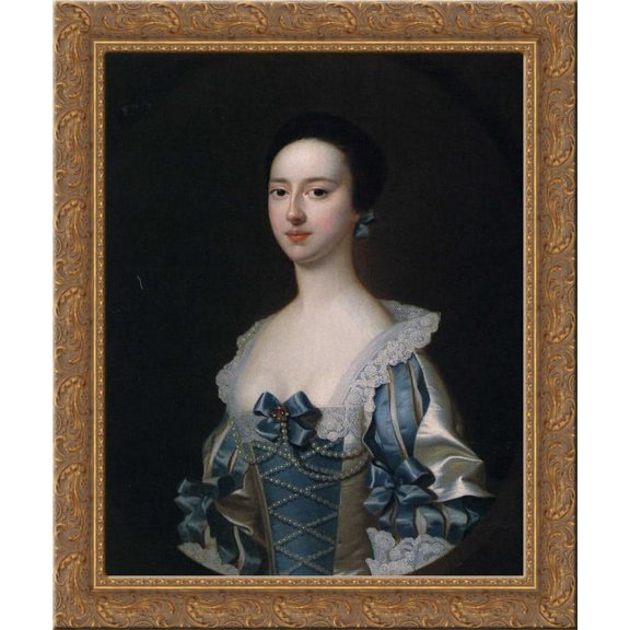 Anne Bateman, later Mrs. John Gisbourne 24x20 Gold Ornate Wood Framed Canvas Art by Joseph Wright