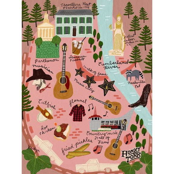Anne Bentley Music City Blank Journal, Hardcover, Multicolor