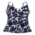 thumbnail image 1 of Anne Cole Adjustable Strap Tankini Swim Top, Size XL, Navy Print (Women’s), 1 of 2