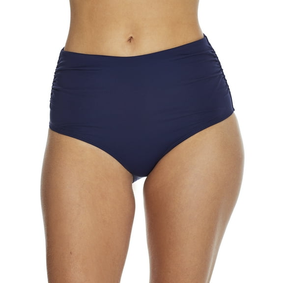 Anne Cole - Convertible High Waist Shirred Swim Bottom
