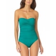 thumbnail image 1 of Anne Cole EMERALD Twist-Front Ruched One-Piece Swimsuit, US 6, NWOT, 1 of 1