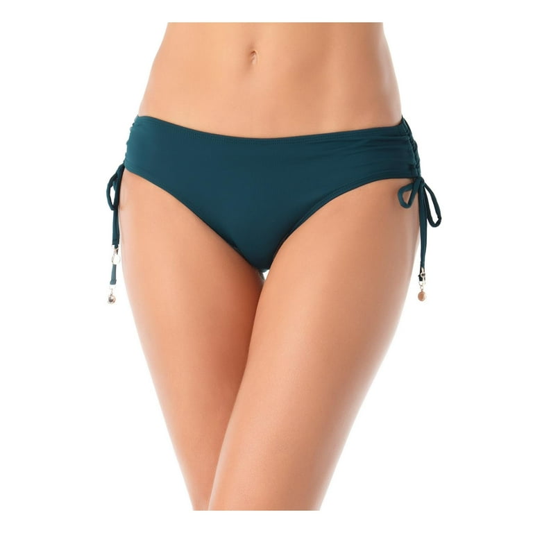 Anne Cole Women s Alex Ruched Side Hipster Bikini Bottoms Green L