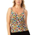 thumbnail image 1 of Anne Cole FLOWER FIELD MULTI Plus Size Floral Underwire Tankini Top, US 22W, 1 of 4