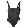 thumbnail image 1 of Anne Cole Ladies Adjustable Strap Square Neck One Piece Swimsuit (Black, M), 1 of 2