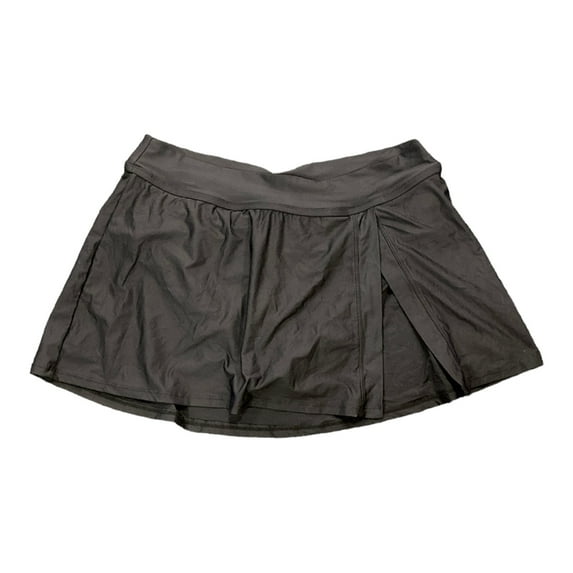 Anne Cole Limited Edition Ladies Banded Side Slit Skirted Swim Bottom, Black (M)