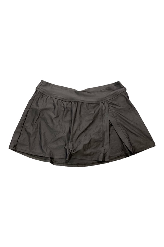 Limited Edition Ladies Banded Side Slit Skirted Swim Bottom, Black (XXL)