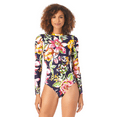 thumbnail image 1 of Anne Cole - Long Sleeve Open Back One Piece Rash Guard Swimsuit, 1 of 3