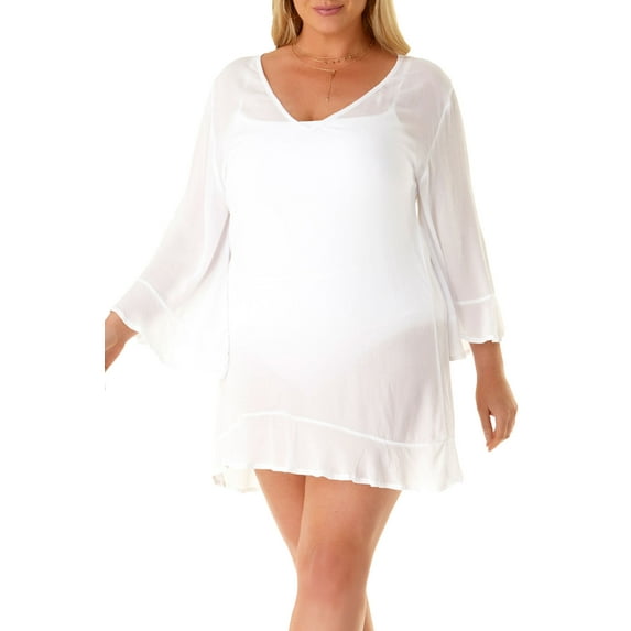 Anne Cole Plus - Adjustable Side Slit Skirted Bottom