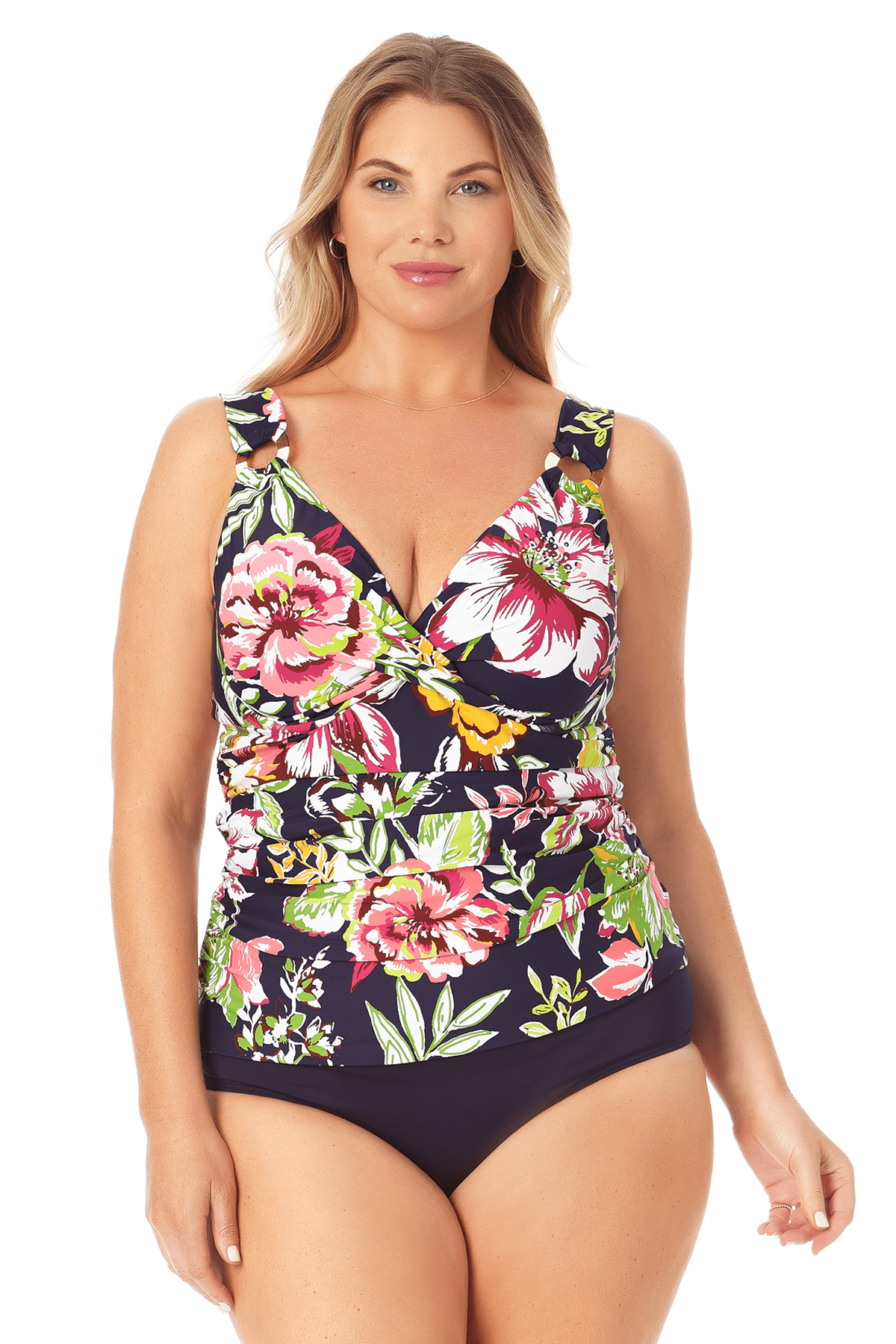 Anne cole twist front tankini sale top