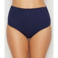 thumbnail image 1 of Anne Cole Women's High Waist to Fold Over Shirred Bikini Bottom Swimsuit, Live in Color Navy, Medium, 1 of 4