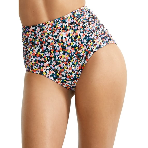 Anne Cole Signature Womens Confetti Me High-Waist Shirred Bikini Bottom Style-23MB33670 Swimsuit