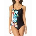 thumbnail image 1 of Anne Cole Signature Womens Floral Placement Print One Piece 14 Black, 1 of 4