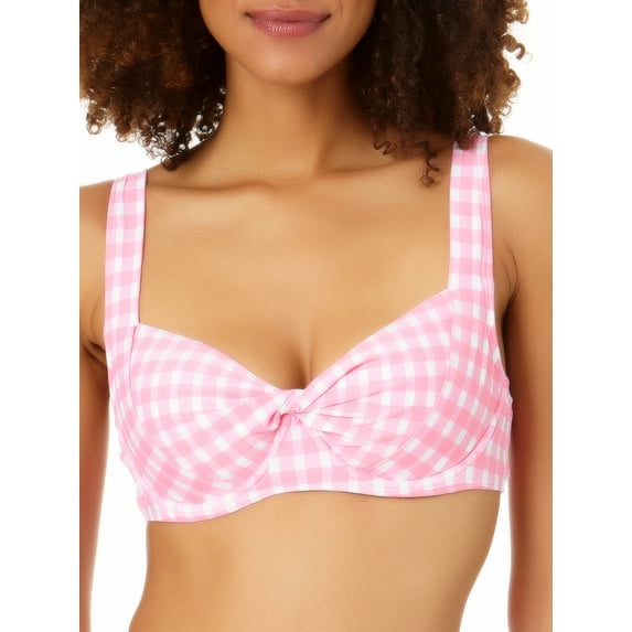 Anne Cole Signature Womens Gingham Retro Twist Bikini Top Style-22MT10657 Swimsuit