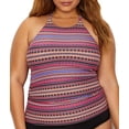 thumbnail image 1 of Anne Cole Signature Womens Plus Size Stevie Stripe Tankini Top Style-18PT20695, 1 of 3