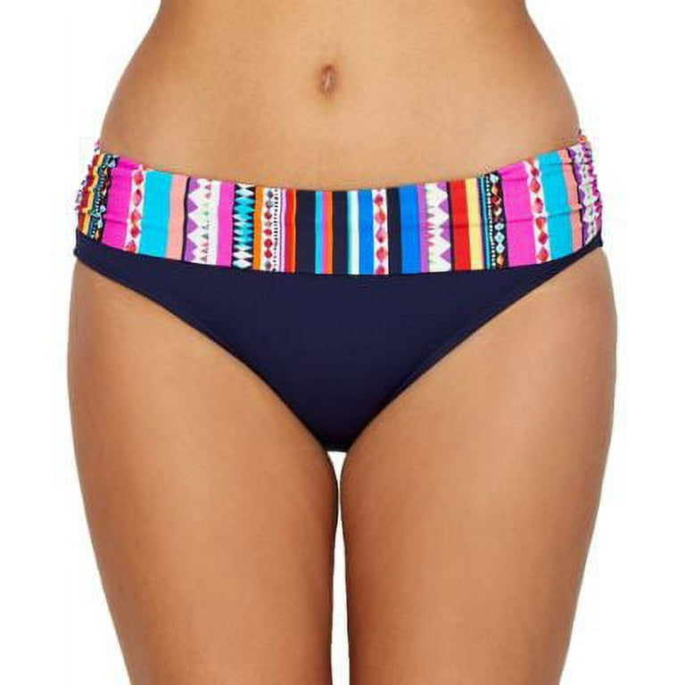Anne Cole Signature Womens Retro Braid Stripe Fold-Over Bikini