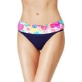 thumbnail image 1 of Anne Cole Signature Womens Swimsuit Bikini Bottom Small Floral Foldover Mid-Rise, 1 of 3