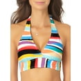 thumbnail image 1 of Anne Cole Signature Womens Wavy Stripe Marilyn Halter Bikini Top Style-21MT12286 Swimsuit, Regular, 1 of 2