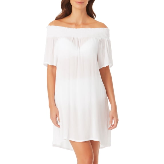Anne Cole - Smocked Off The Shoulder Cover Up