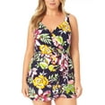 thumbnail image 1 of Anne Cole Surplice V-Neck Skirted One-Piece Swimdress, 1 of 2