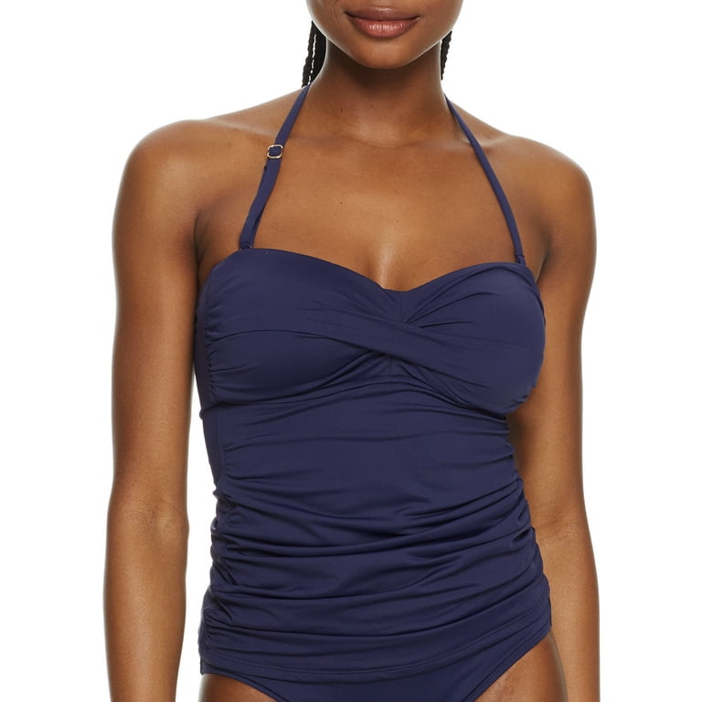 Anne Cole Twist Front Ruched Tankini Top