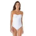 thumbnail image 1 of Anne Cole Women's Twist Front Shirred One Piece Swimsuit, White, 14, 1 of 6