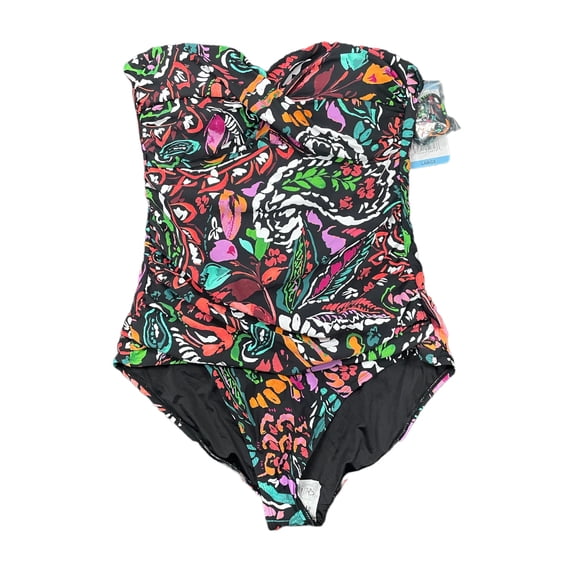 Anne Cole Twist Front Shirred with Removable Straps One Piece (Petaly Paisley, L)