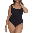 thumbnail image 1 of Anne Cole Women's Classic Square Neck One Piece Swimsuit Black Size Petite Small, 1 of 2