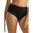 thumbnail image 1 of Anne Cole Women's High Waist Bikini Bottoms Swimsuit Black Size X-Large, 1 of 3