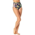 thumbnail image 1 of Anne Cole Women's High Waist Floral Print Swim Bottoms Swimsuit Blue Size X-Small, 1 of 3