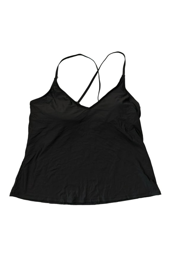 Women's Limited Edition Swim Triangle Tankini Top (Black, XXL)