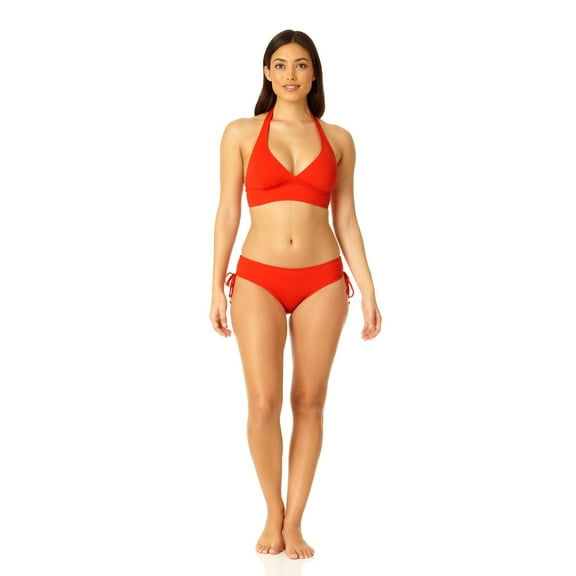 Anne Cole Women's Standard Halter Bikini Swim Top, Spice Red, X-Small