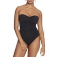 thumbnail image 1 of Anne Cole Women's Twist Front Ruched One Piece Swimsuit Black Size 8, 1 of 4