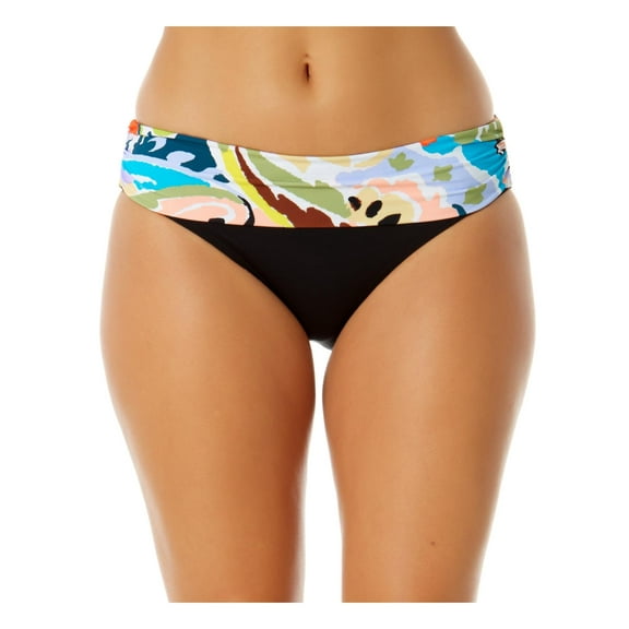 Anne Cole Womens Fold-Over Nylon Swim Bottom Separates Black XS