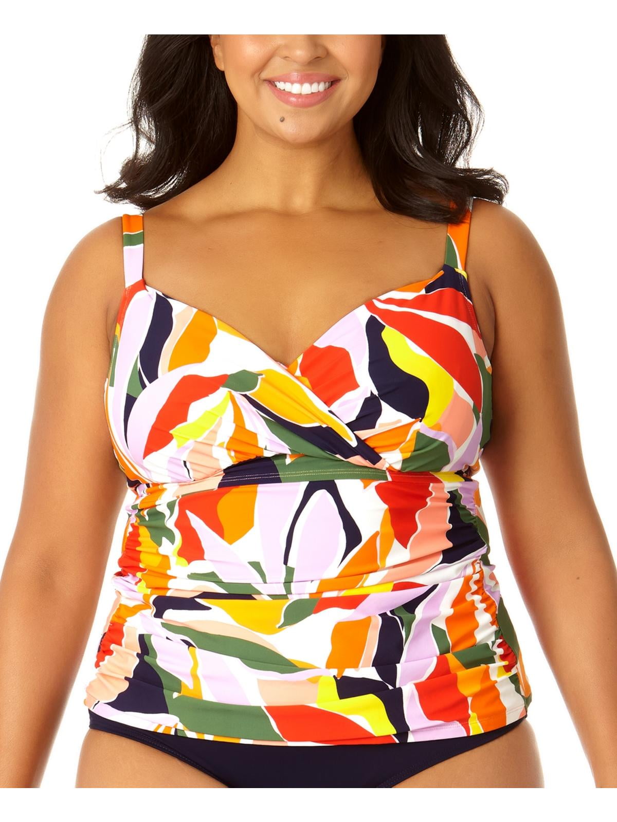 Anne Cole Women's Plus Size Underwire Tankini Top - Adjustable
