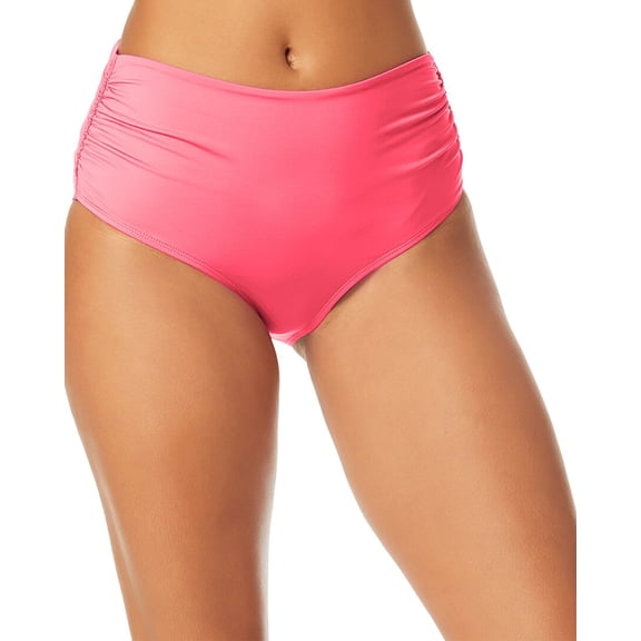 Anne Cole womens Hi Waist Shirred Bottom, m, Pink