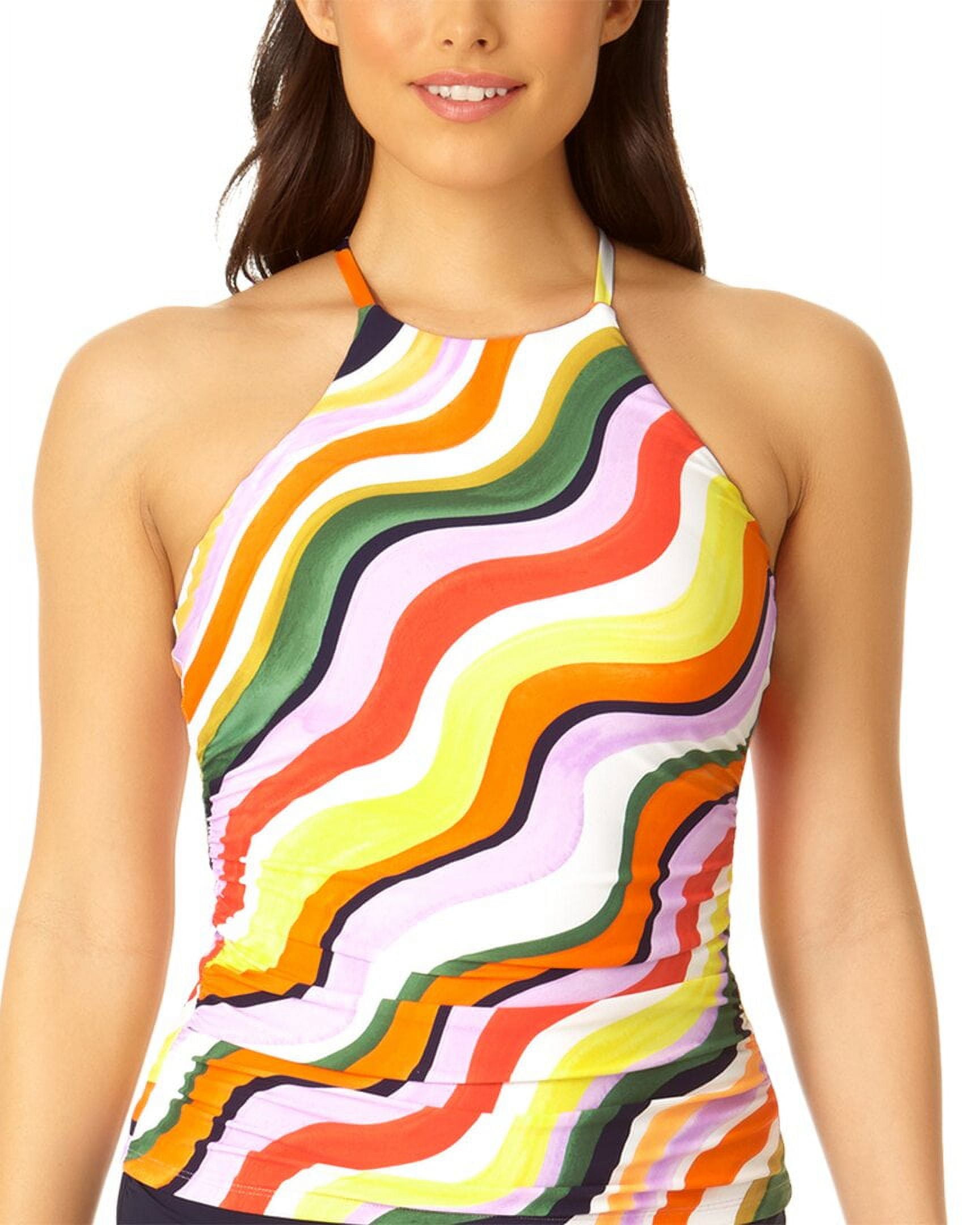 Kenneth Cole New York Women's High Neck Hipster Bikini Top - Adjustable Straps, Removable Cups