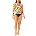 thumbnail image 1 of Anne Cole - Women's Long Sleeve Zip Front Rash Guard Top, 1 of 2