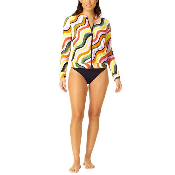 Anne Cole - Women's Long Sleeve Zip Front Rash Guard Top