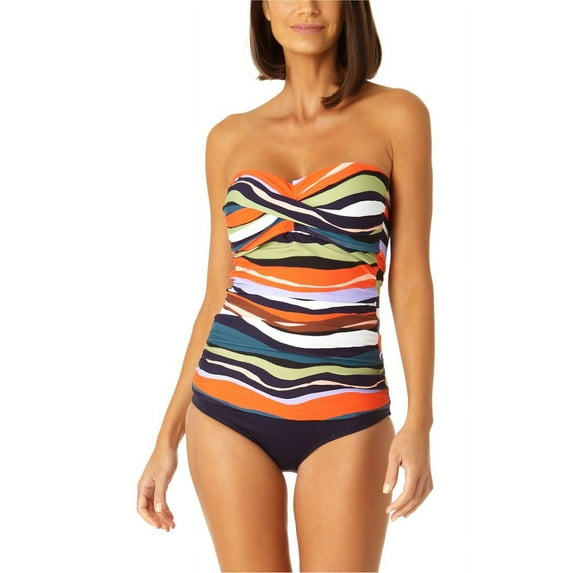 Anne Cole womens Twist Front Shirred Bandeaukini, xs