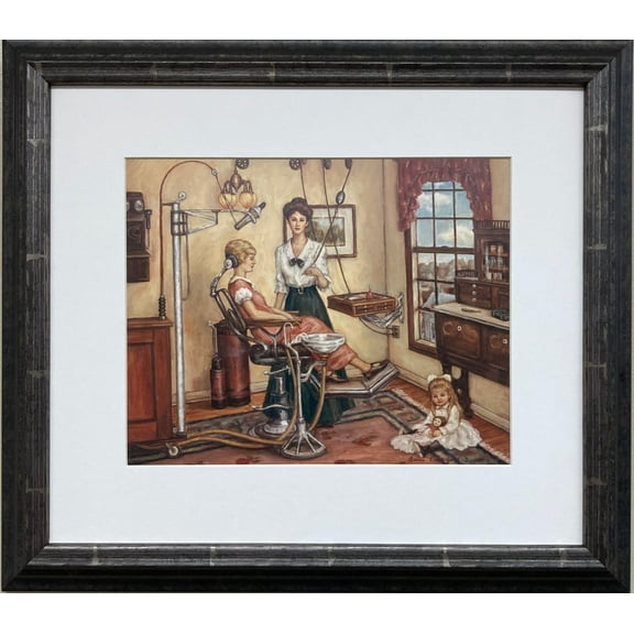 Anne Crawford "The Lady Dentist, ca 1920" New Framed Historical Dental Women Art Generic