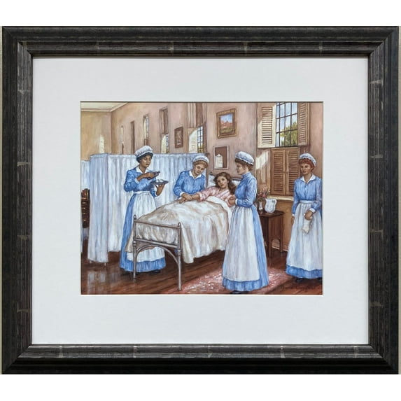 Anne Crawford "The Nurses, ca 1883" Framed Historical Medical Art Medicine New Generic