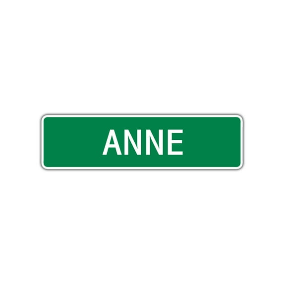 Anne Girls Children Name Letter Printed Label Indoor Outdoor Unique Wall Plaque Decoration Novelty Aluminum Metal Sign 4"x13.5"