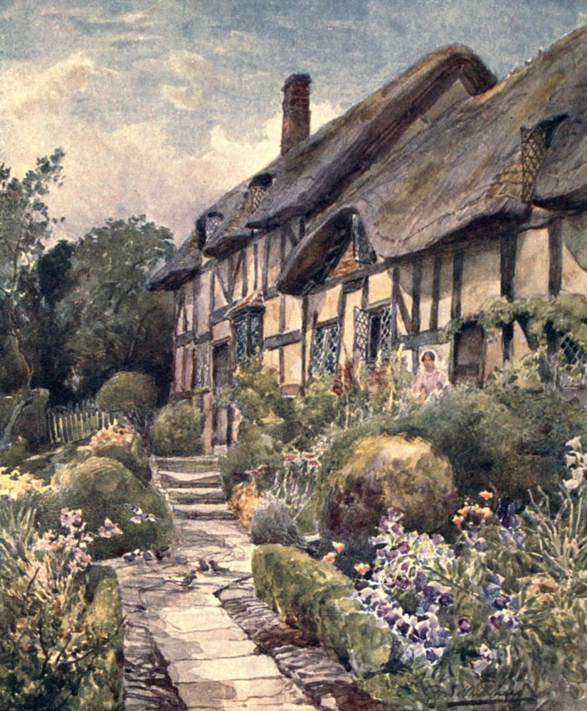 Anne Hathaways Cottage Canvas Art - F Whitehead (18 x 24)