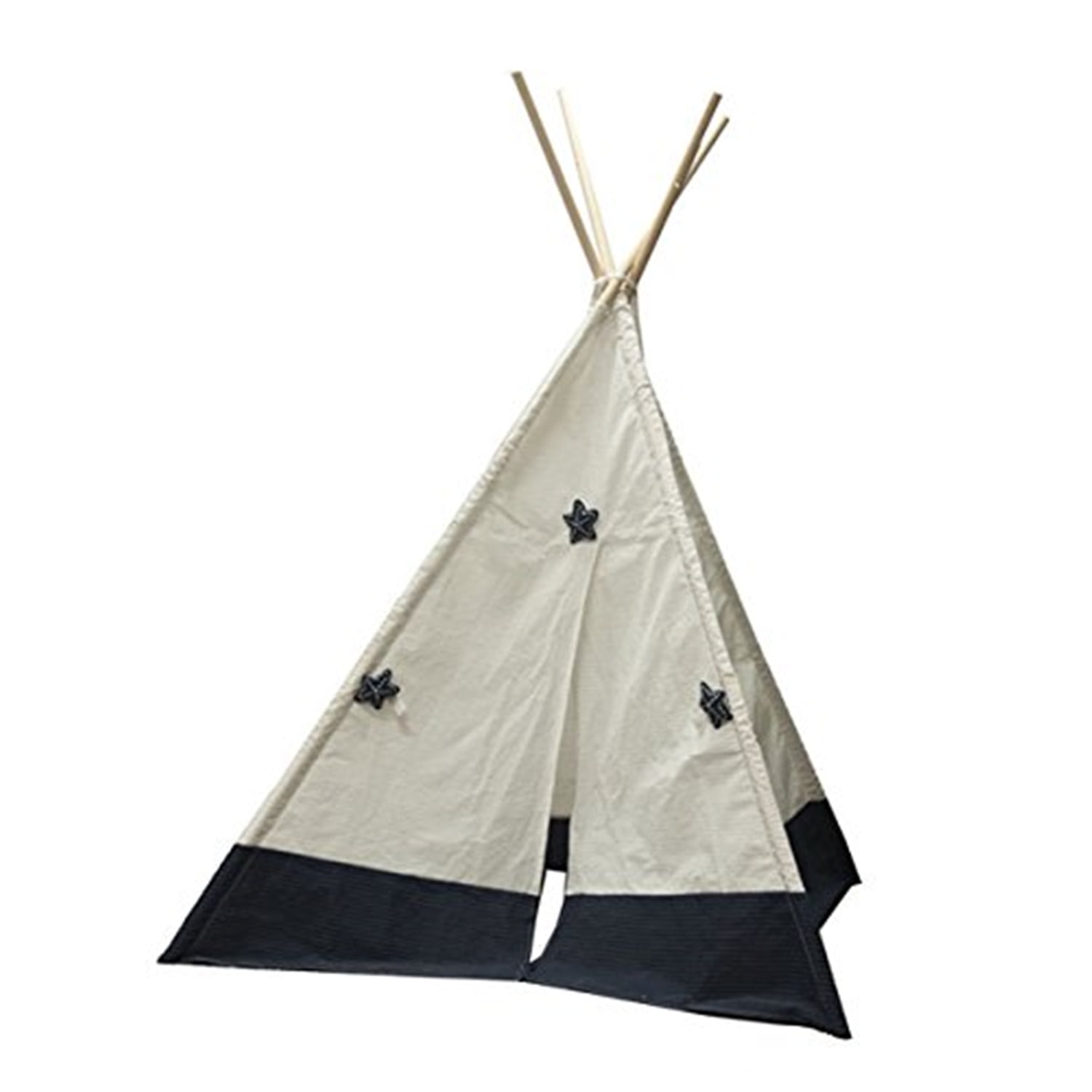 Anne Home Kids' White and Black Pinewood Fabric Play Tent