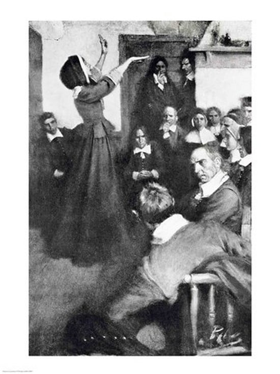 Anne Hutchinson Preaching in her House in Boston 1637 illustration from Colonies and Nation Canvas Art - Howard Pyle (18 x 24)
