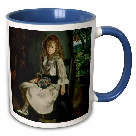 3drose, Anne in White, 1920 by George Bellows, 11oz Two-tone Blue Mug