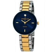 Anne Klein Two-Tone Navy Blue Sunray Dial Diamond Accent Ladies Watch
