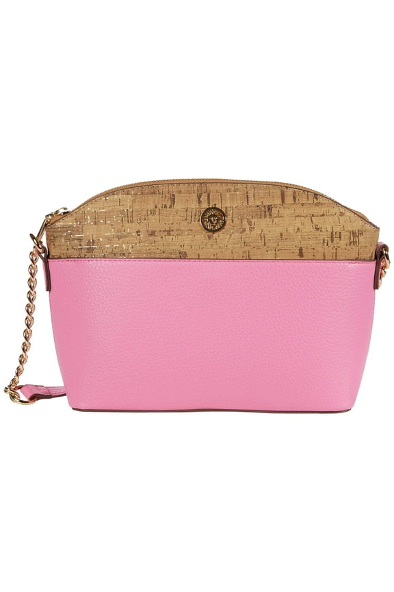 Curved Top Zip Crossbody Pink One Size